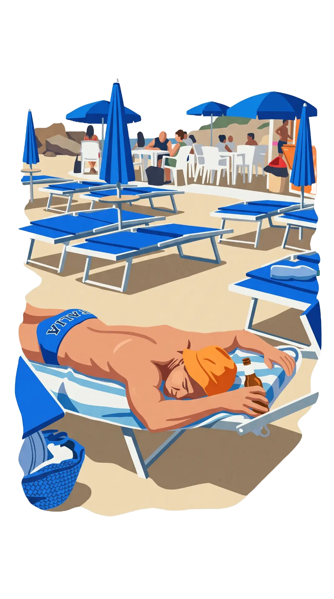 Ola relaxing on the beach in Imperia